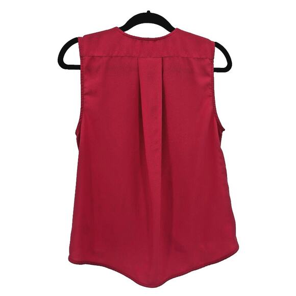 Rachel Zoe Pink Blouse Medium Faux Wrap Sleeveless Top Officecore Y2K Modern - Picture 4 of 11